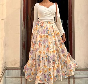 Floral Chiffon Skirt