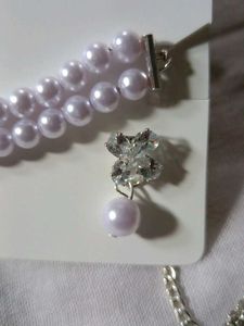 Elegant Pearl and Crystal Choker Set