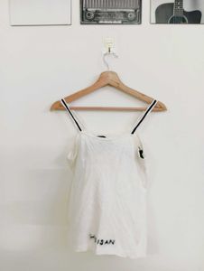 White Cami Top with Bow Detail