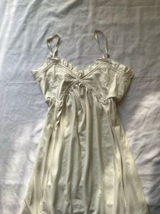 Cream Lace Trim Slip Dress