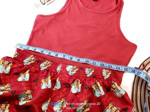Red Sleeveless Top &amp; Shorts Set