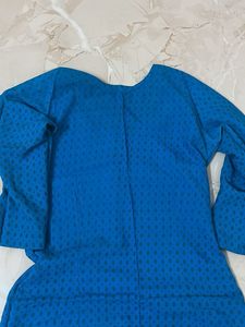Blue Kurta with Golden Embellishment