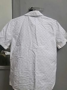 Boys White Printed Short Sleeve Shirt