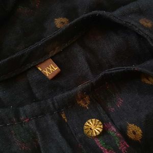 Elegant Black Printed Kurta Set