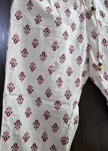 White Printed cotton Pants