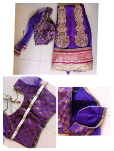 Purple Embroidered Lehenga Choli Set