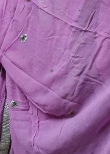 hand embroidered gota work pink georgette suit