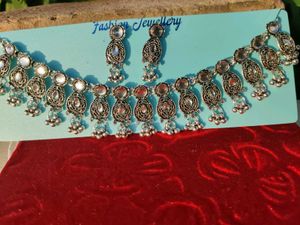 Ethnic Oxidized Silver Necklace Set