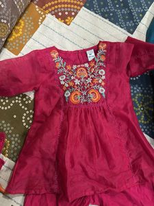Girls' Embroidered Top & Bottom Set