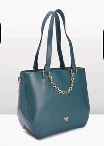 Stylish Teal Handbag with Gold Chain