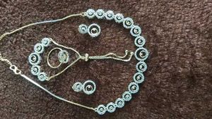 Elegant Gold &amp; Silver Plated Necklace Set