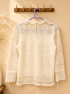 Elegant Lace top with Scalloped Neckline