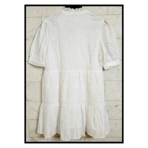White Schiffli Embroidered Dress