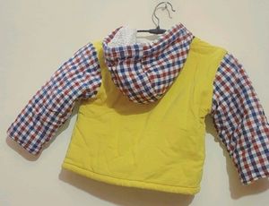 Yellow Hoodie Winter Jacket For Baby 12- 18 Month
