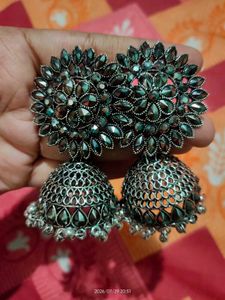 Stunning Oxidised Jhumka Earrings Unused