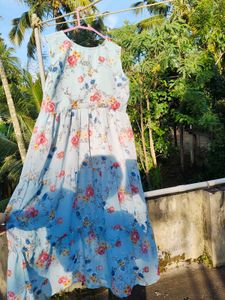 Chic Floral Print Tiered Dress