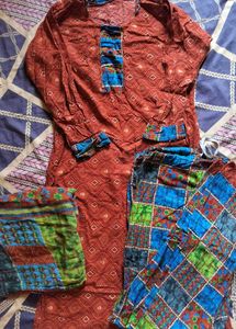Vibrant Cotton Suit 3pc