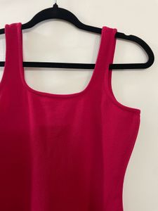 Fuschia Pink Bodycon Dress With A Slit