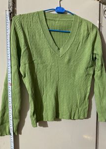 Light green V neck sweater