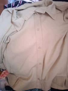 Classic Beige Button-Up Shirt