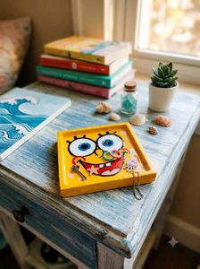 Hand-Painted Spongebob Magnet &amp; Trinket combo