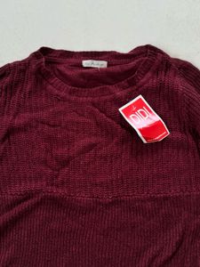 Maroon Knit Sweater dress