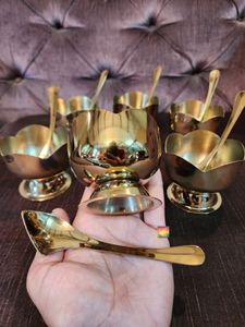 Golden BOWL SET With Spoons
