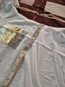 Elegant White Kurta Set with Gold Accents