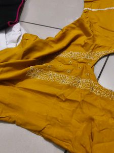 Embroidered Yellow Kurta Set with Dupatta