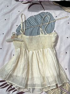 Cream Crinkle Cami Top