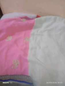 Elegant Pink Embroidered Saree