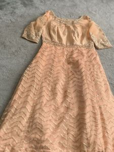 Elegant Peach Embroidered Anarkali