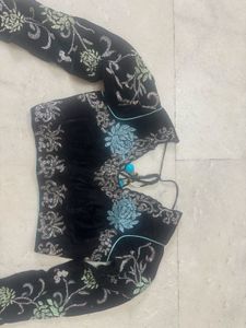 Embroidered Black Padded Blouse