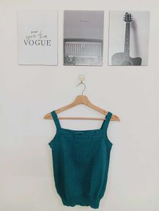 Teal Square Neck Tank Top