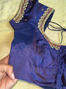 Embroidered Blue Blouse