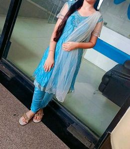 Beautiful Blue Kurta Set with Dupatta