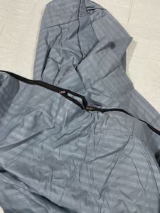 Grey Striped dual bed mattress cover