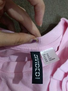 Cute Pink Ruffle Sleeve Top