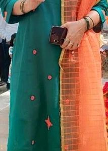 Emerald Green Embroidered Kurti