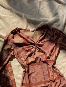 Vintage Pink &amp; Red Print Long Sleeve Top