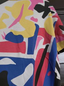 Only Multi Colour Abstract Print Oversized T-Shirt