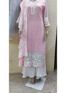 Elegant Pink Embroidered Kurta Set xl