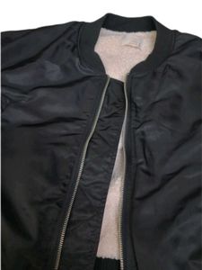 Korean Cropped Black Bomber Jacket | Unisex|