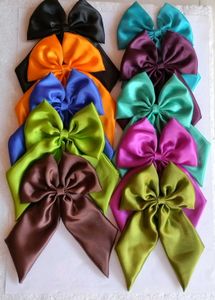 Satin Bow Hair Clips - Set of 10