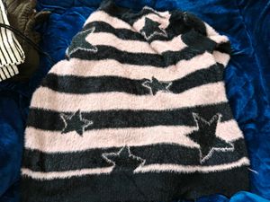 Striped Star V-Neck Sweater