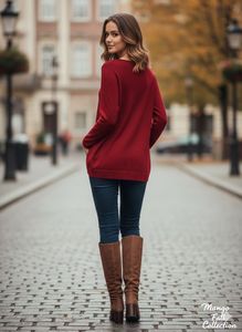 Mango Red Knit Sweater