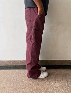 Men's Maroon Cargo Pants