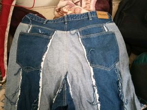 Distressed Patchwork Denim Jeans