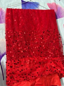 Stunning Red Sequin Saree