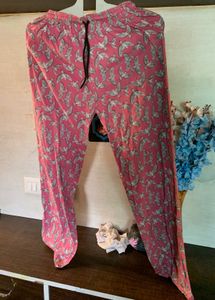 Comfortable Pink Bird Print Palazzo Pants